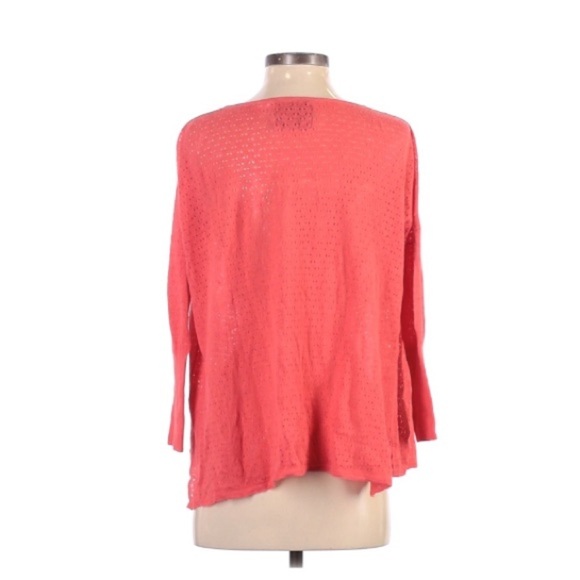 Guinevere | Linen Cotton Blend Long Sleeve Small Top Orange Peach Pink - Picture 6 of 10